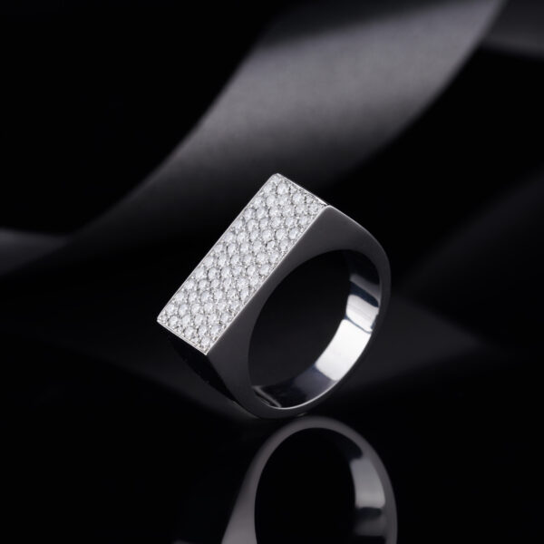 Classic Surgical Stainless steel Mens Ring with Lab-Grown Diamond - Image 2